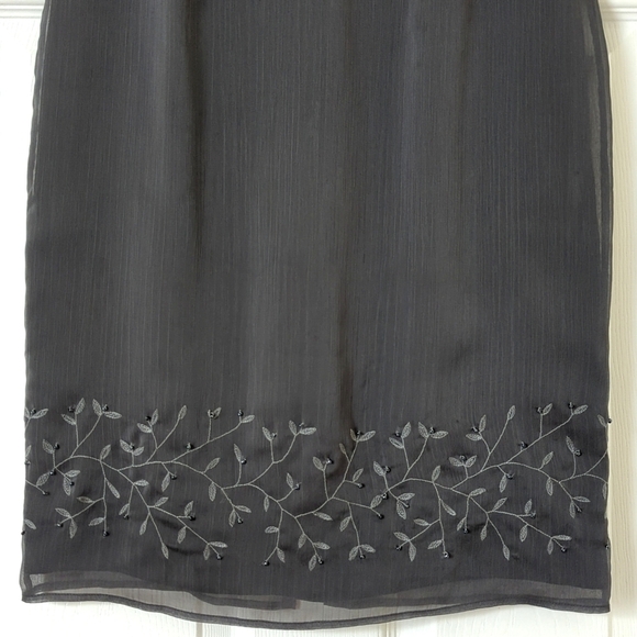 Express 90's Vintage Vine Embroidered & Beaded Straight Knee Length Skirt 9/10 - Picture 3 of 11